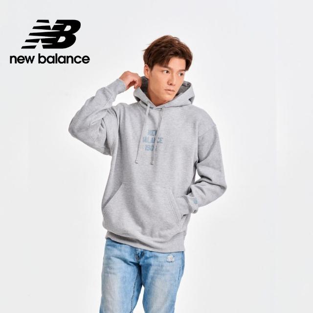 【NEW BALANCE】NB 刷毛保暖連帽長袖上衣_男性_灰色_MT41517AG(美版 版型偏大)