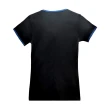 【BURBERRY 巴寶莉】8035599 經典圖案LOGO短袖V領衣服薄款上衣棉質拚色T恤(黑色)