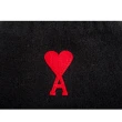 【AMI PARIS】經典紅色愛心刺繡LOGO羊毛手套(黑色/2號)