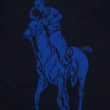 【RALPH LAUREN】POLO經典大馬LOGO雙色羊毛流蘇圍巾(深藍/藍色)