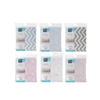 【kushies】純棉棉絨嬰兒床床包 70x140 cm(粉色系列 - 2入特價組)