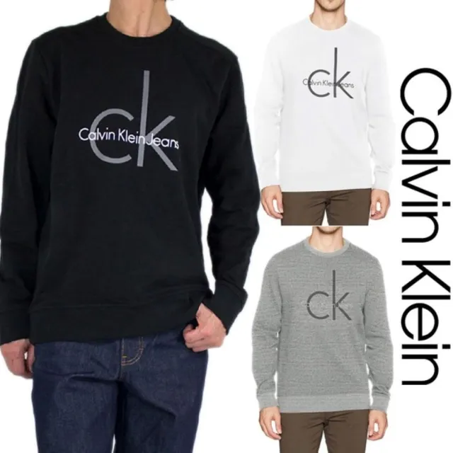 【Calvin Klein 凱文克萊】CK 圓領大學T 長袖上衣 重磅鋪棉 秋冬保暖 套頭衫(長袖T 保暖衣著)