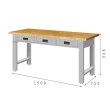 【TANKO 天鋼】WBT-5203W 標準型工作桌 原木桌板 150X75 cm(工作桌 工作台 工廠桌 質感桌)