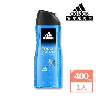 【adidas 愛迪達】男性三合一潔顏洗髮沐浴露-清爽長效(400ml)