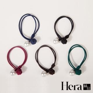 【HERA 赫拉】ll現貨ll小清新大珍珠雙層打結髮圈-5入組(現貨瘋搶中)