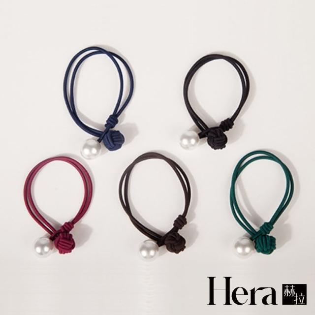 【HERA 赫拉】ll現貨ll小清新大珍珠雙層打結髮圈-5入組(現貨瘋搶中)