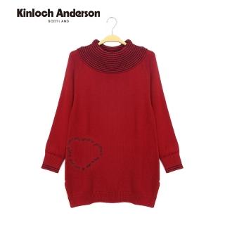 【Kinloch Anderson】大圓領小熊長版針織上衣 金安德森女裝(KA0869038 黑/紅)