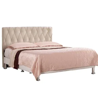 【Hampton 漢汀堡】亞曼6尺布面雙人床組-米黃(一般地區免運費/床架/雙人床)