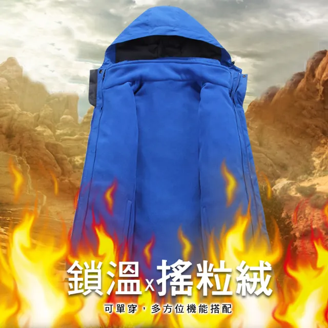 【Billgo】*現貨*L-3XL女款禦寒兩件套外套 三合一防風防潑水連帽外套(機能、三合一)
