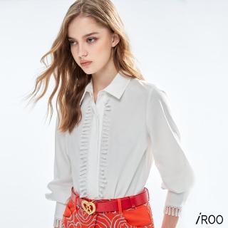 【iROO】珠鍊式蕾絲裝飾上衣