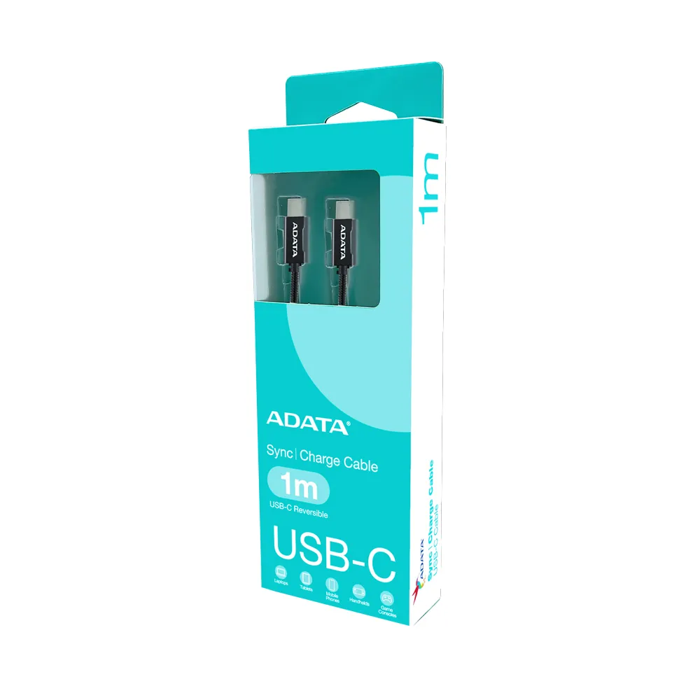 【ADATA 威剛】USB-C to USB-C 100W 1M 編織充電傳輸線(支援iPhone15/Android/Switch/小筆電快充)