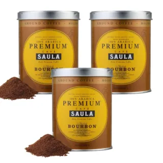 即期品【SAULA】頂級波旁咖啡粉250g 3入組(100%阿拉比卡 含50%波旁豆 西班牙國寶級 米其林等級 送禮首選)