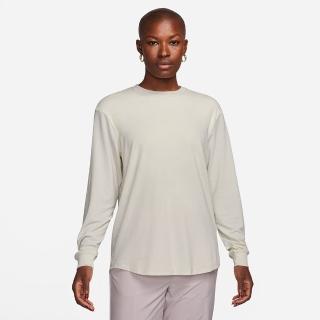 【NIKE 耐吉】上衣 女款 長袖上衣 運動 AS W NK ONE RELAXED DF LS TOP 米白 FN2818-104