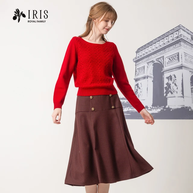 IRIS 艾莉詩 立體蕾絲織紋針織上衣-2色(36837)