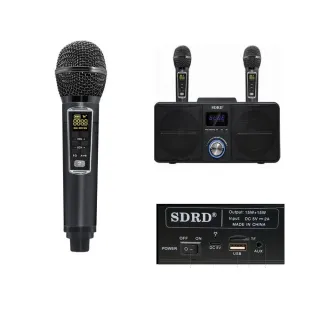 【SDRD】行動KTV SD-309雙人合唱藍牙音箱 可消音 最新升級版藍芽音響 藍芽喇叭 無線麥克風(附限量提袋)