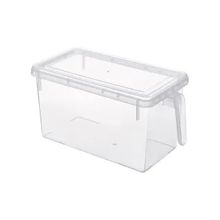 【上手家居】多功能透明帶蓋手柄收納盒(冰箱收納/調味料收納/小物收納/保鮮盒)