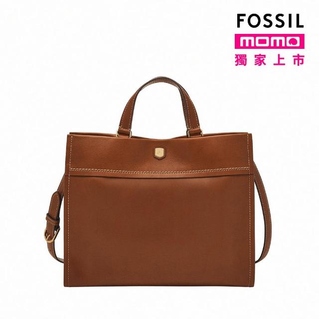 【FOSSIL 官方旗艦館】Gemma 真皮手提包-咖啡色 ZB1992200