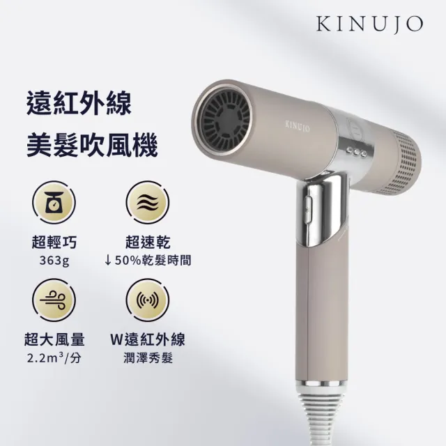 KINUJO 絹女】Hair Dryer 超遠紅外線美髮吹風機(摩卡色) - momo購物網 