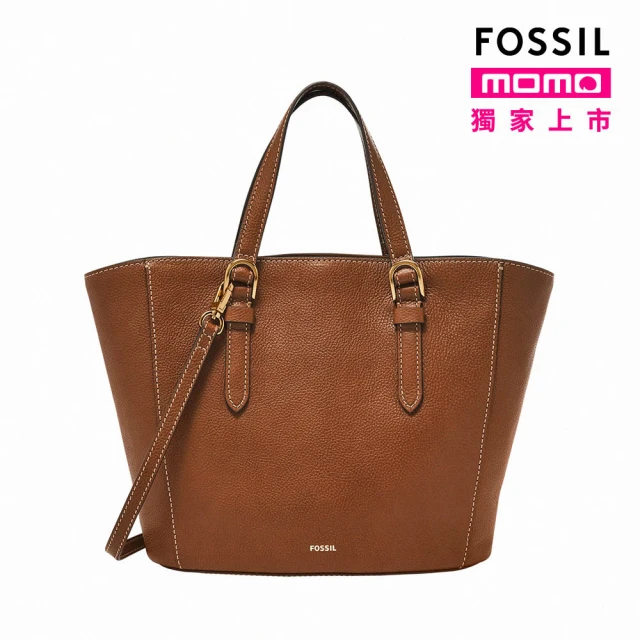 FOSSIL Tessa 真皮兩用大手提包-棕色 SHB3170210