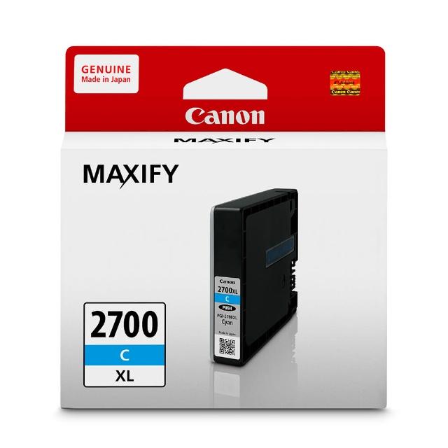 【Canon】官方直營 PGI-2700XL-C 原廠藍色墨水匣(適用機型：iB4070/iB4170/MB5070/MB5170/MB5470)