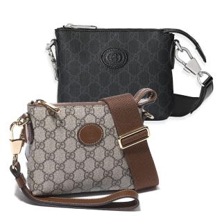 【GUCCI 古馳】723306 經典INTERLOCKING G系列帆布迷你手拿包/斜揹包(顏色任選)