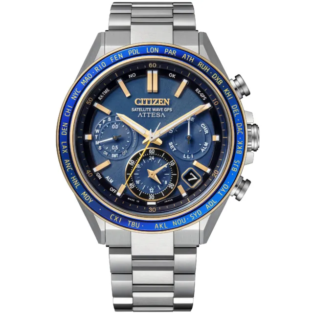 【CITIZEN 星辰】海王星 限量 鈦 GPS衛星對時光動計時手錶-藍色44.6mm(CC4054-68L)