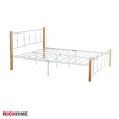 【RICHOME】莉比5呎雙人床/雙人床架/鐵床/鐵管床架(實木+鐵管)