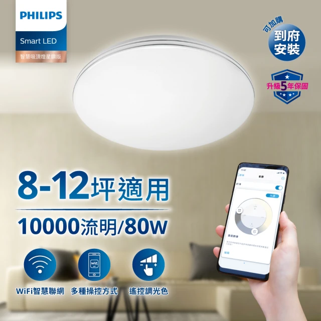 Philips 飛利浦Philips 飛利浦 SMART LED 智慧 吸頂燈星鑽版(PW012P)