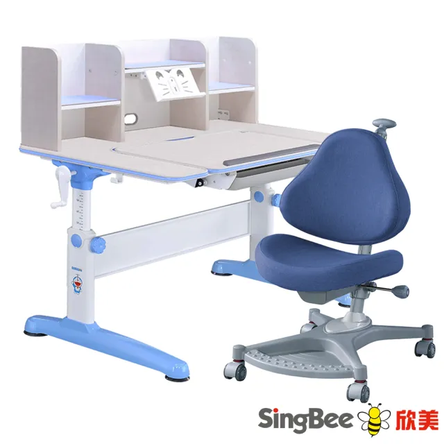 【SingBee 欣美】寬120cm 兒童桌椅組SBS-603&613+139S椅(書桌椅 兒童桌椅 兒童書桌椅 升降桌)