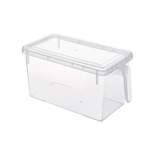 【Cap】多功能透明帶蓋手柄收納盒 4入組(冰箱收納/調味料收納/小物收納/保鮮盒)