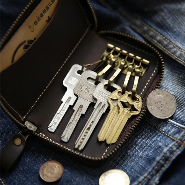 【希賽德】頂級小牛皮鑰匙包 真皮鑰匙包 鑰匙皮套 皮革鑰匙圈 汽車鑰匙套 零錢鑰匙包 汽車鑰匙包(鑰匙圈)
