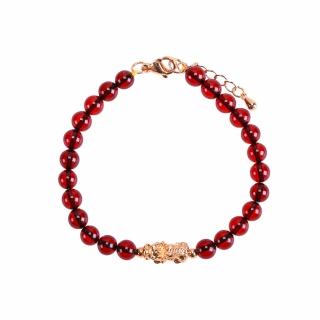 【雨揚】38女王節 招財納福貔貅血珀手鍊