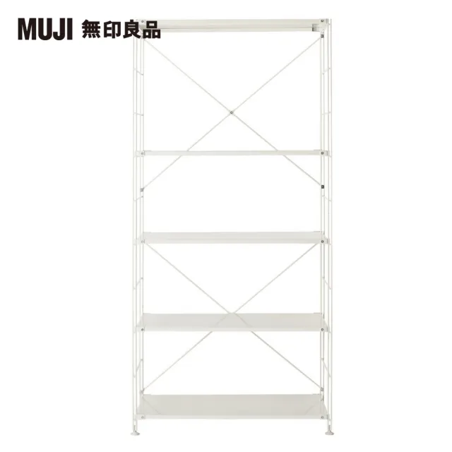 【MUJI 無印良品】SUS鋼製層架組/亮面淺灰/寬/大(大型家具配送)