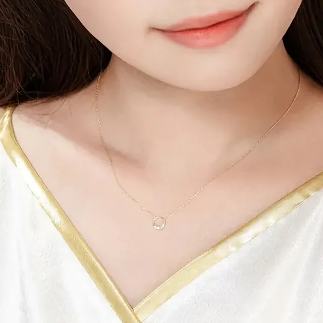 【me.luxe】K10黃K圓滿3分鑽石鍊(日本輕珠寶網路銷售NO.1)