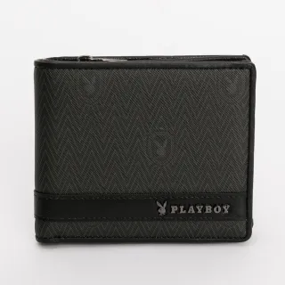 【PLAYBOY】短夾附零錢袋 Defense系列(黑色)