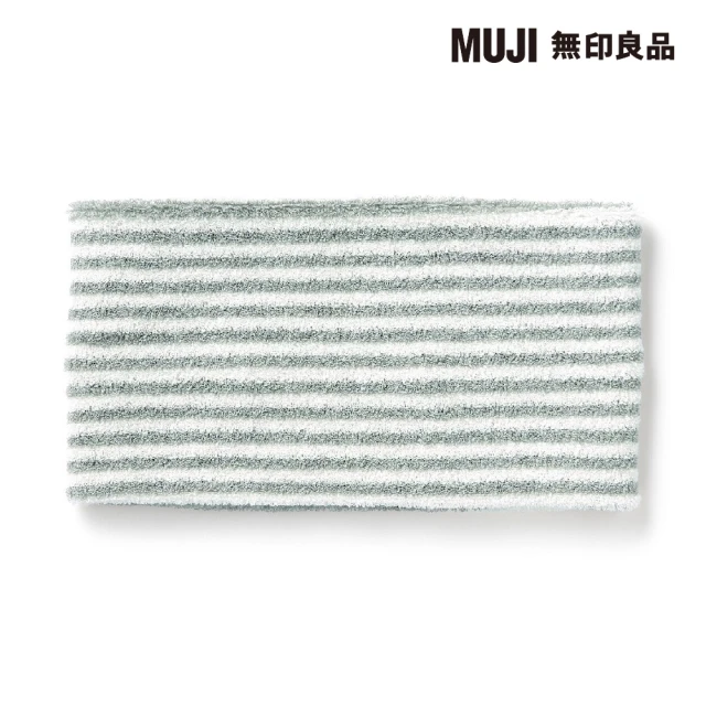 【MUJI 無印良品】圈絨束髮帶/粗.灰條紋