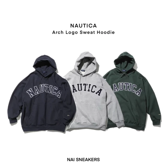 NAUTICA 男裝 品牌文字刺繡跳色拼接長袖POLO衫(深