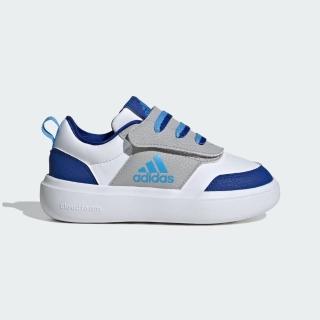 【adidas 愛迪達】Park ST AC C 中童 休閒鞋 運動 皮革 緩震 舒適 魔鬼氈 穿搭 白藍(ID7916)