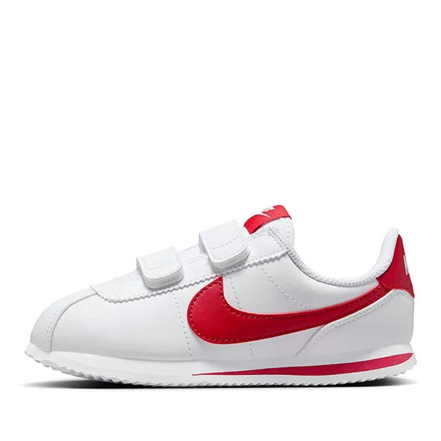 【NIKE 耐吉】運動鞋 童鞋 中童 兒童 阿甘鞋 魔鬼氈 CORTEZ BASIC SL PSV 紅白 904767-101