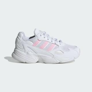 【adidas 愛迪達】Falcon EL C 中童 休閒鞋 運動 復古 三葉草 透氣 舒適 穿搭 白 粉(IF8579)