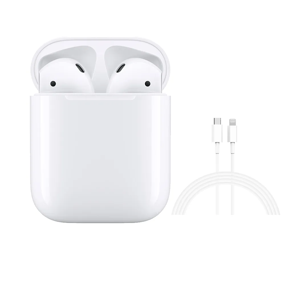 【Apple 蘋果】1M快充線組AirPods 2代(不具備無線充電盒款)