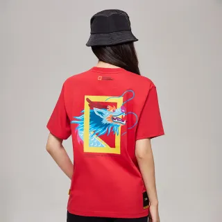 【國家地理服飾官方旗艦】龍年限定主題印花T恤 - 紅色(男女同款/龍年限量發售)