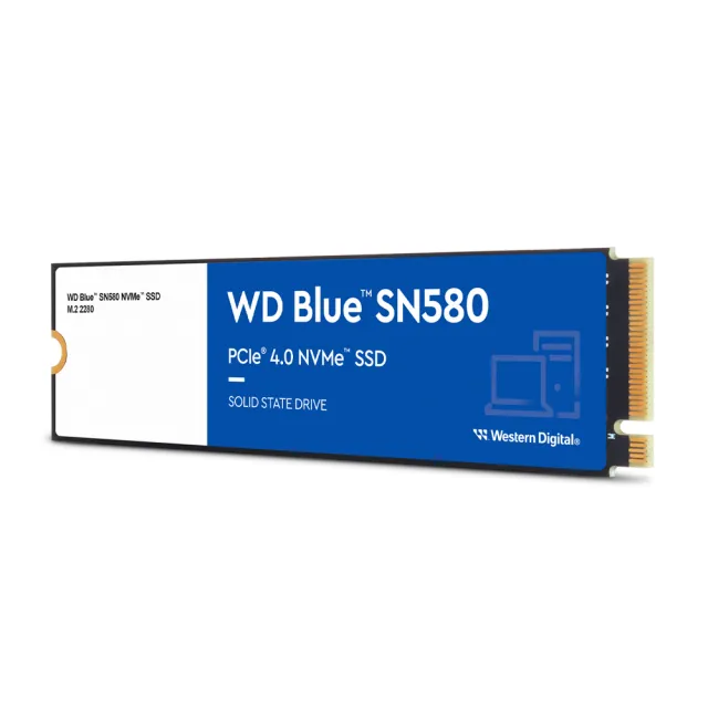 【WD 威騰】藍標 SN580 250GB M.2 PCIe 4.0 NVMe SSD(讀：4000MB/s 寫：2000MB/s)