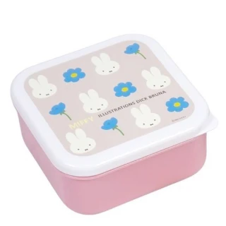 【小禮堂】Skater 米飛兔 方形保鮮盒3入組 - 花朵款(平輸品)