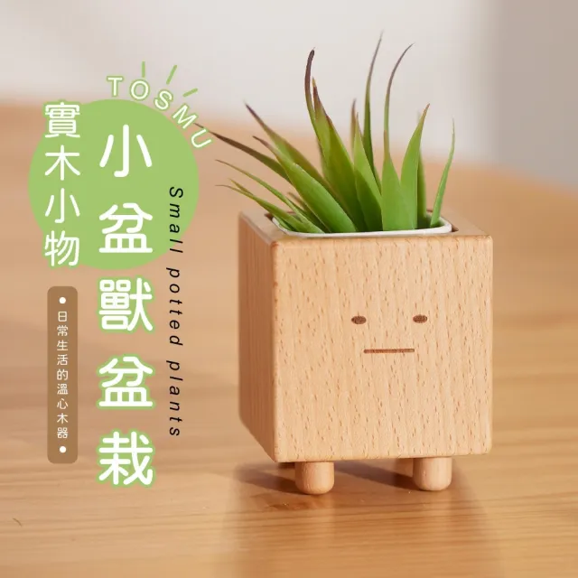 【Monarch尊爵家】療育小盆獸盆栽(原木文創 台灣設計 花盆 盆栽 植栽 多肉 植物 花器 室內小盆栽 交換禮物)