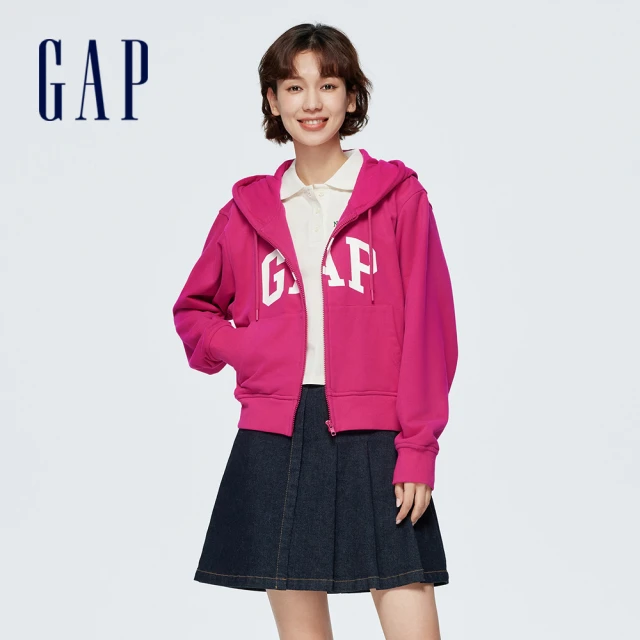 GAP 女裝 Logo連帽外套-黑色(891632)好評推薦