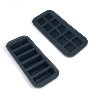 【Souper Cubes】多功能食品級矽膠保鮮盒-曜石灰-2件組6格+10格(副食品分裝盒/製冰盒/嬰兒副食品)