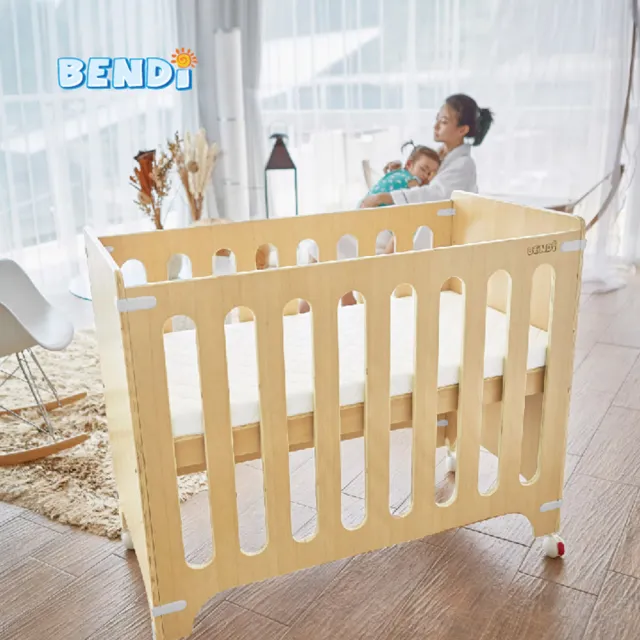【BENDi】多功能原木50*100cm精選組ONE小嬰兒床(2色可選/床板6段可調/可併大床/書桌/遊戲床)