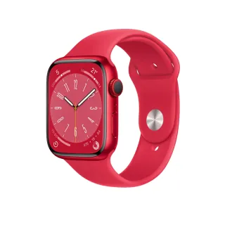【Apple 蘋果】Apple Watch Series 8 GPS+行動網路 45公釐(鋁金屬錶殼搭配運動型錶帶)