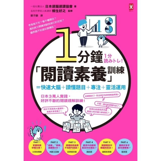 【momoBOOK】1分鐘「閱讀素養」訓練 快速大腦+讀懂題目+專注+靈活運用(電子書)